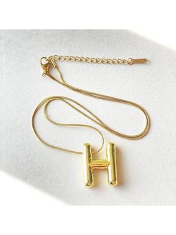 VIEN - Bubble Letter Chunky Balloon Letter Initial Gold Plated Necklace