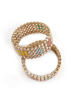 Odette - White Metal Bracelet (Set of 2)