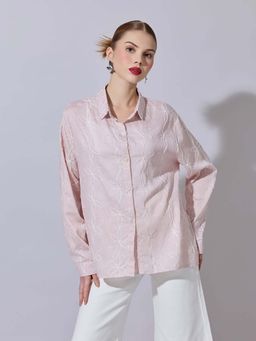 SHOWOFF - Women Floral Pink Embellished Shirt
