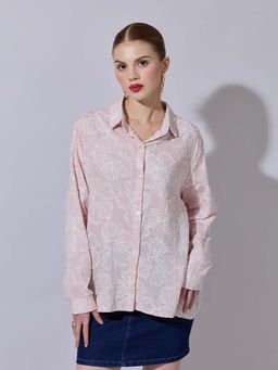 SHOWOFF - Women Pink embroidered Shirt