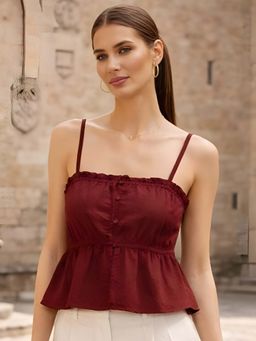 Don’t be basic - Maroon Solid Top