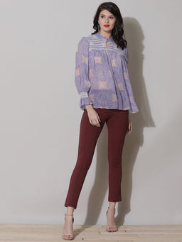 Label Ritu Kumar - Lavender Printed Short Top