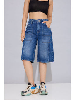 STORMY JEANS - Rogue Rider Blue Solid Shorts