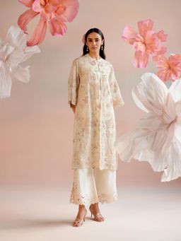 CHANDRIMA - Ivory Paisley Embroidered Jacket