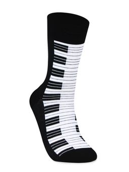 Bonjour - Mens Piano Note Black & White Luxurious Socks