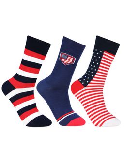 Bonjour - Mens American Print Luxurious Socks (Pack of 3)