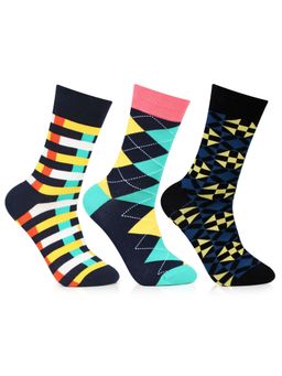 Bonjour - Pattern Paradise Elite Socks for Mens (Pack of 3)