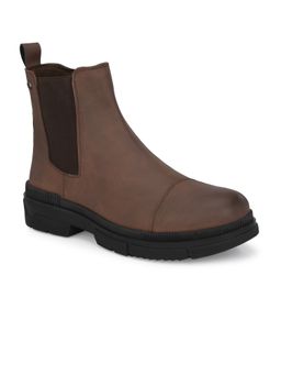 Delize - Brown Solid Men Vegan Leather Chelsea Boots