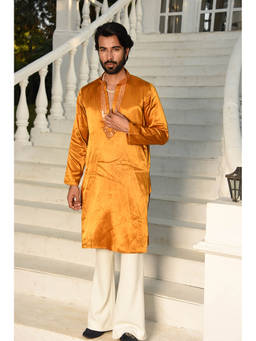 LAALZARI - Pure Gajji Silk Straight Kurta Set (Set of 2)
