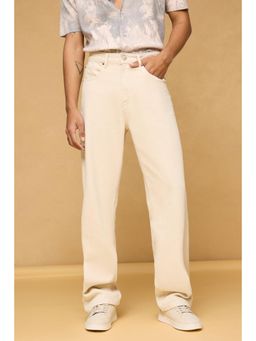 FREAKINS - Ivory Men's Straight Fit Jeans