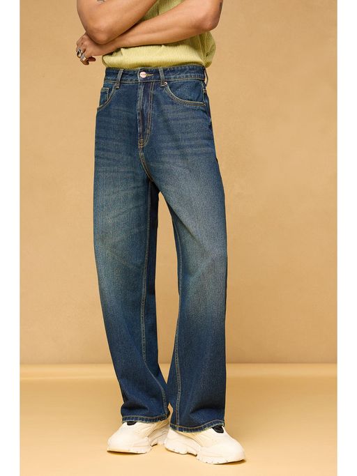 Buy FREAKINS Deep Sea Men's Baggy Fit Denim Jeans (28) Online