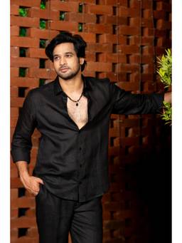 HILO DESIGN - Summer Breeze Black Linen Shirt