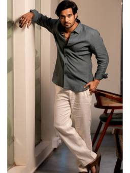 HILO DESIGN - Aqua Mist Aqua Linen Shirt