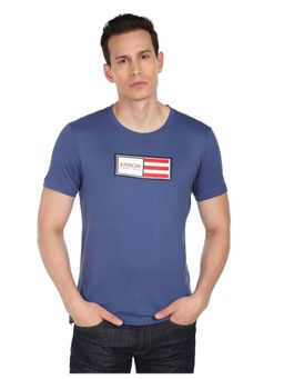 Arrow - Sports Men Blue Crew Neck Brand Print T-Shirt