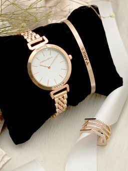 Joker and Witch - Joker & Witch White Stainless Steel Watch and Bracelet With Ring (Set of 3)