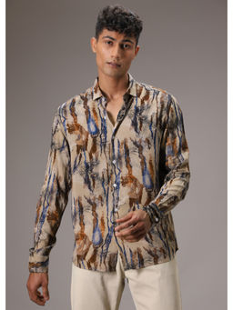 Banana Club - Tan Printed Casual Shirt