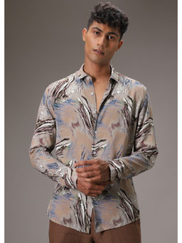 Banana Club - Tan Abstract Casual Shirt