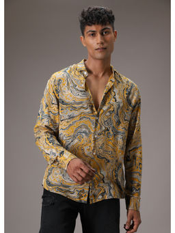 Banana Club - Mustard Abstract Casual Shirt
