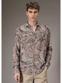 Banana Club - Peach Abstract Casual Shirt