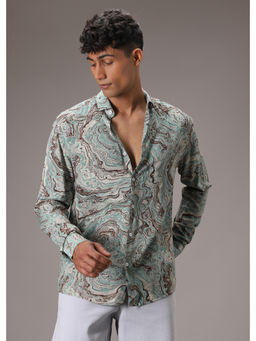 Banana Club - Green Abstract Casual Shirt