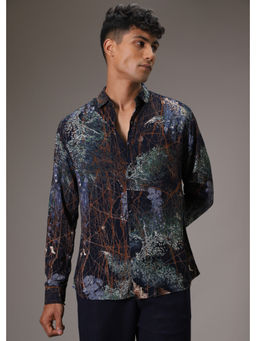 Banana Club - Navy Blue Printed Casual Shirt
