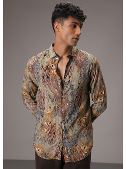 Banana Club - Olive Printed Casual Shirt