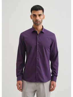 Banana Club - Purple Solid Plain Casual Shirt