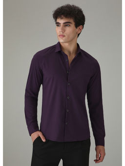 Banana Club - Purple Solid Plain Casual Shirt