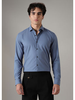 Banana Club - Blue Solid Plain Casual Shirt
