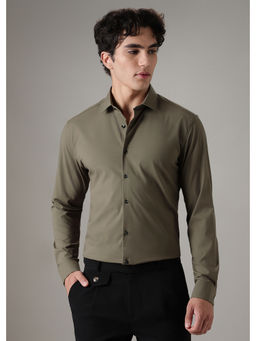 Banana Club - Olive Solid Plain Casual Shirt