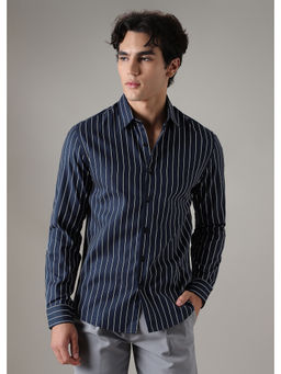 Banana Club - Navy Blue Stripes Formal Shirt