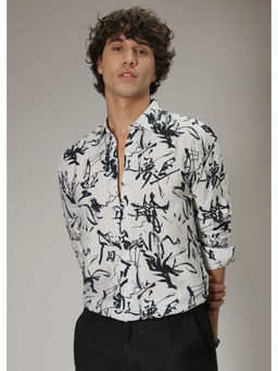 Banana Club - White Abstract Casual Shirt