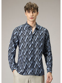 Banana Club - Blue Printed Casual Shirt