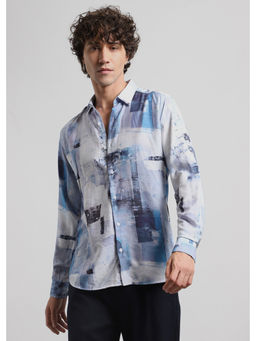 Banana Club - Blue Abstract Casual Shirt