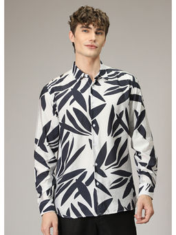 Banana Club - White Abstract Casual Shirt