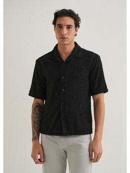 Banana Club - Black Textured Casual Shirt