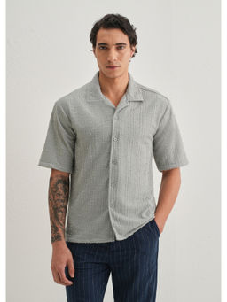Banana Club - Grey Textured Casual Shirt
