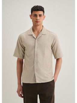 Banana Club - Beige Textured Casual Shirt