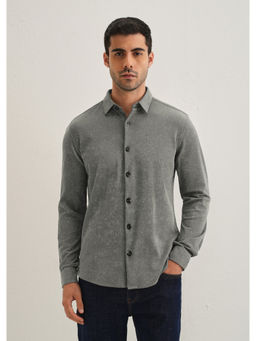 Banana Club - Grey Textured Casual Shirt