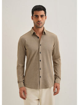Banana Club - Tan Textured Casual Shirt