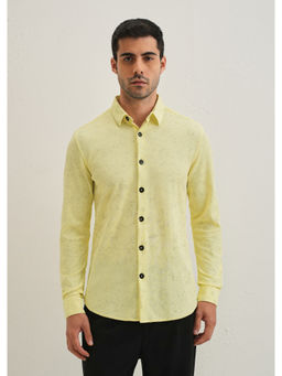 Banana Club - Yellow Textured Casual Shirt