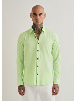 Banana Club - Green Textured Casual Shirt