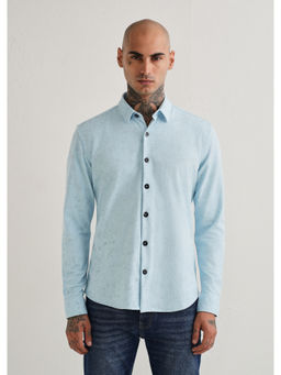 Banana Club - Blue Textured Casual Shirt
