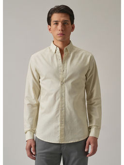 Banana Club - Cream Solid Plain Casual Shirt
