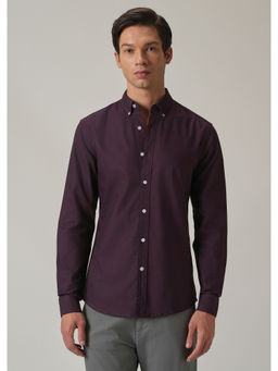 Banana Club - Purple Solid Plain Casual Shirt