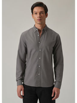 Banana Club - Grey Solid Plain Casual Shirt