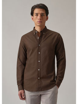 Banana Club - Brown Solid Plain Casual Shirt