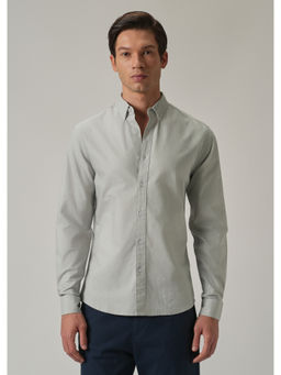 Banana Club - Grey Solid Plain Casual Shirt