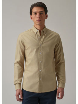 Banana Club - Tan Solid Plain Casual Shirt