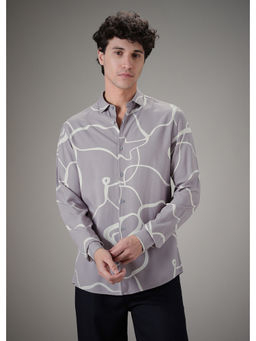 Banana Club - Grey Abstract Casual Shirt